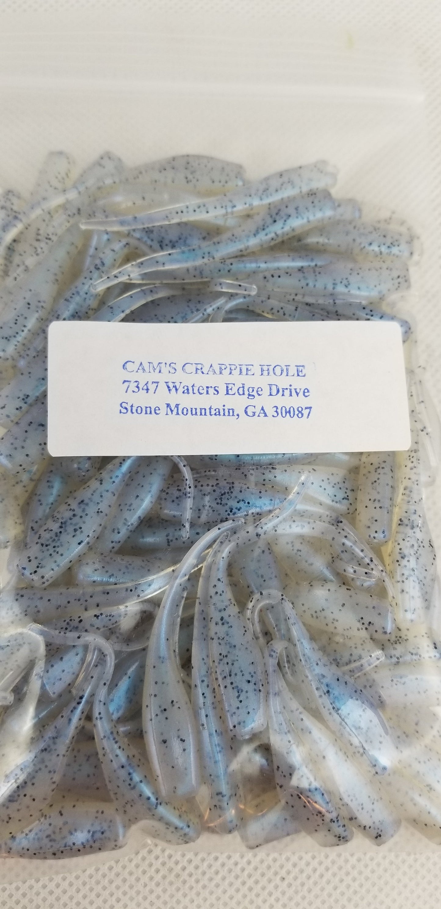 Cam's 2"(HOLOGRAM FLAKE)  Stinger Shad 100pc MONKEY MILK Crappie Soft Jigs [A Cam's Exclusive]