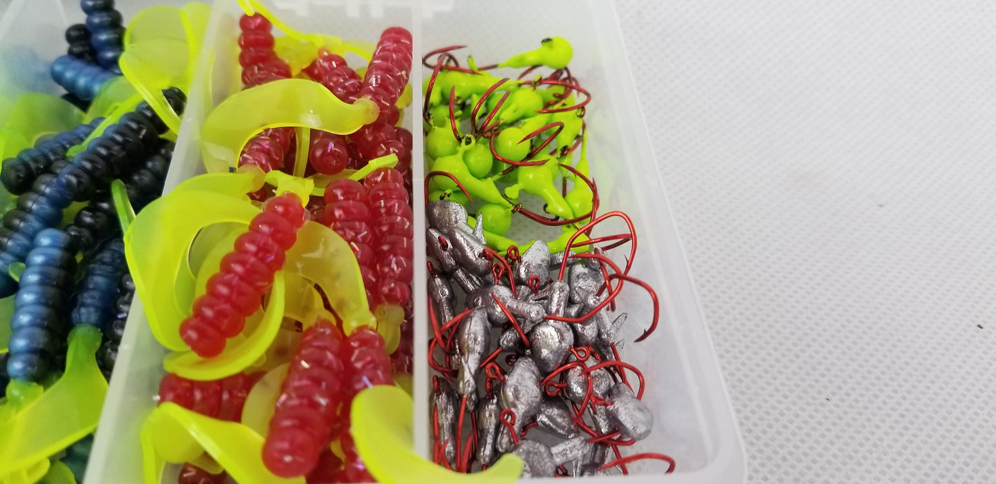 Cam's RED & BLUE Complete Curly Tail [Hologram Flake] Starter Assortment Package Kit