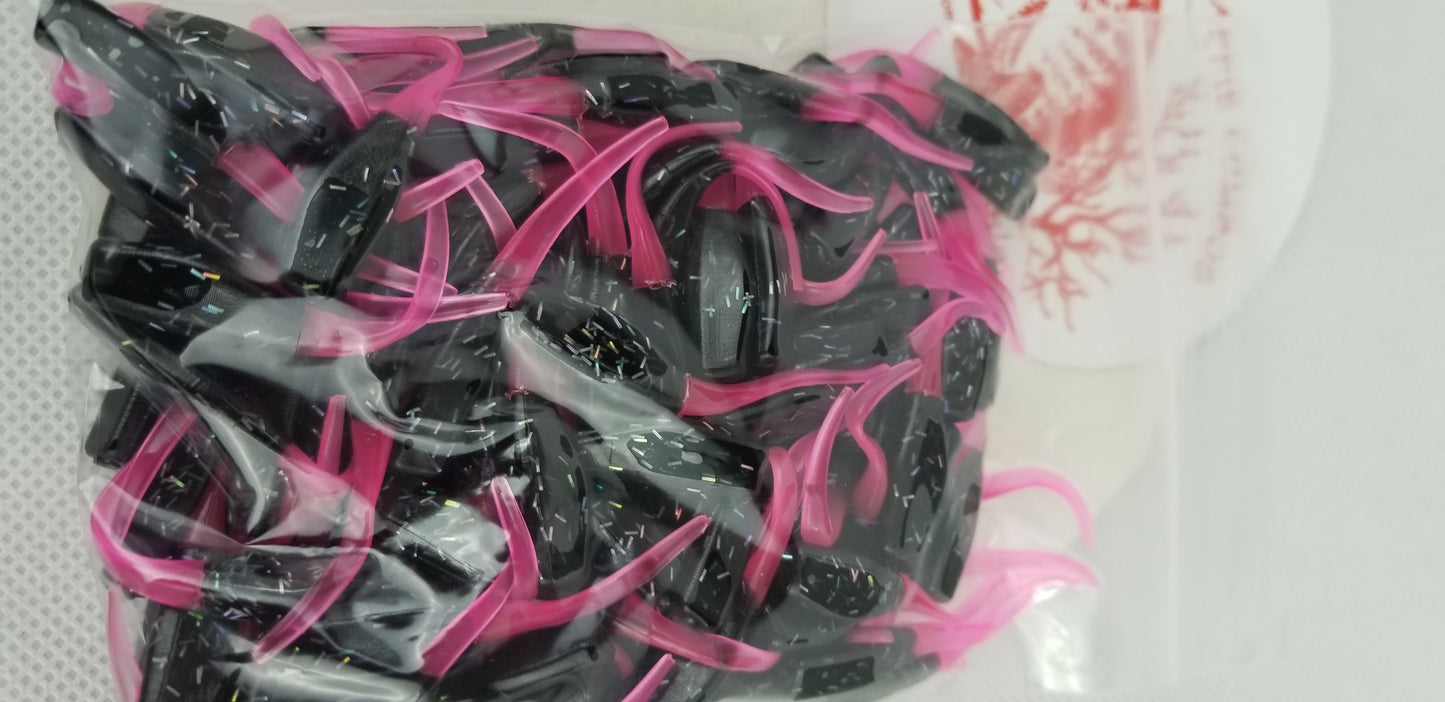 CAM'S 100pc 2" BLAZE HOLOGRAM FLAKE STINGER SHAD JIG (EXCLUSIVE)