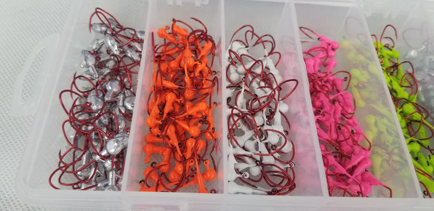 Cam's 180pc. Hand Painted Assortment 1/32 "Nasty Bend Hooks" Jighead Kit