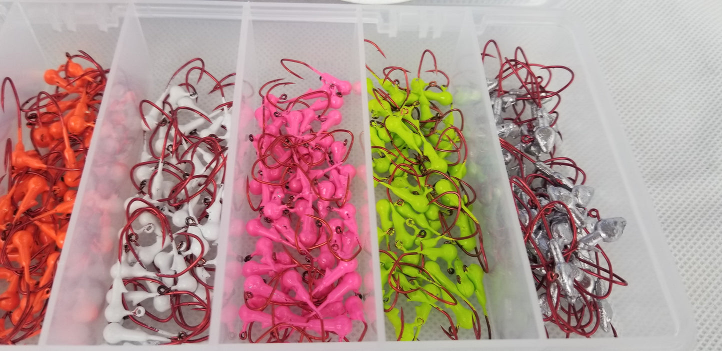 Cam's 120pc. Hand Painted Assortment 1/32 #2"Nasty Bend Hooks" Jighead Kit