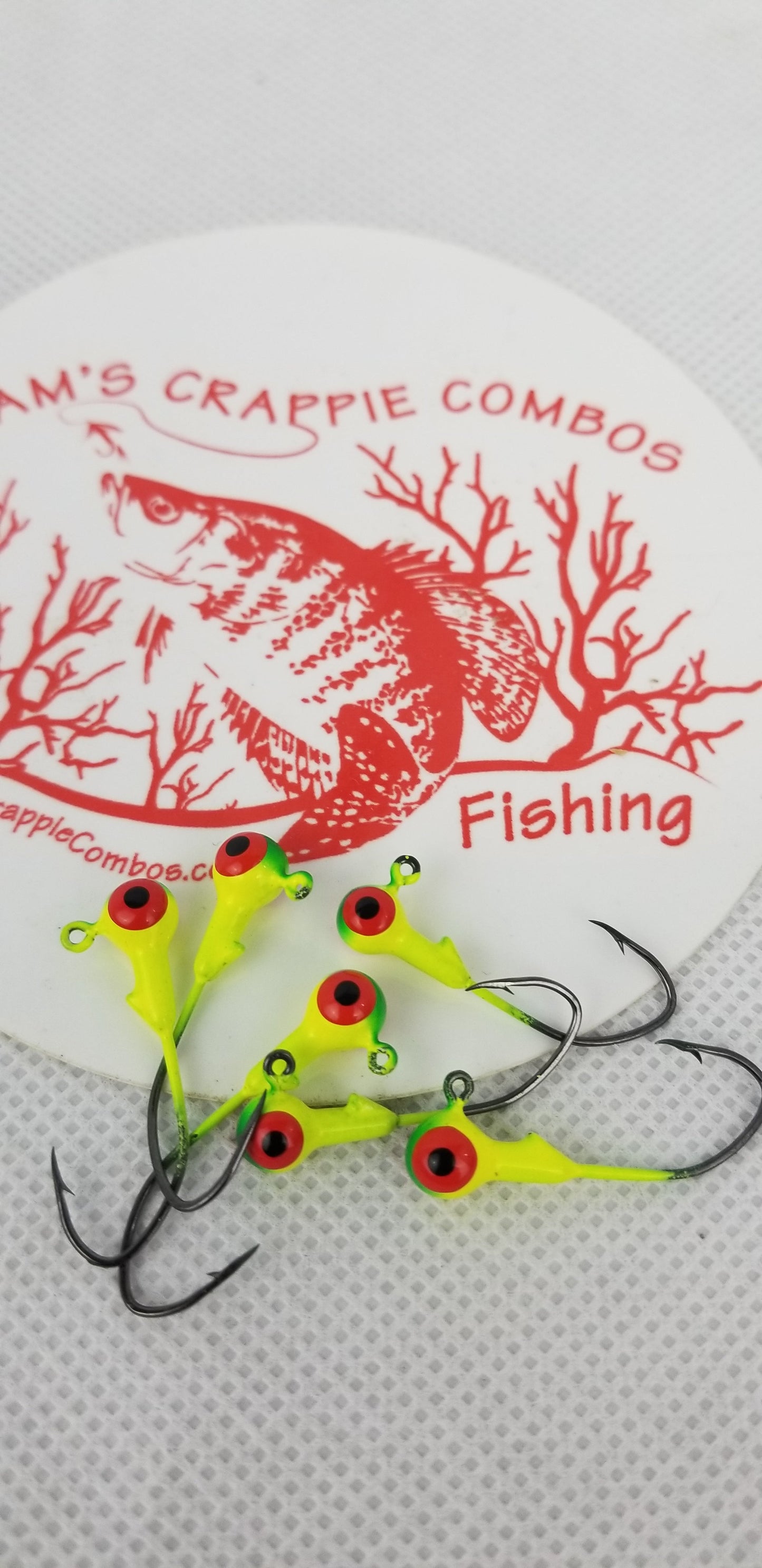 Cam's 30ct.  Honey Chartreuse (1/8 #2  Nasty Bend Hook) Life Like Double Paint Jig Head
