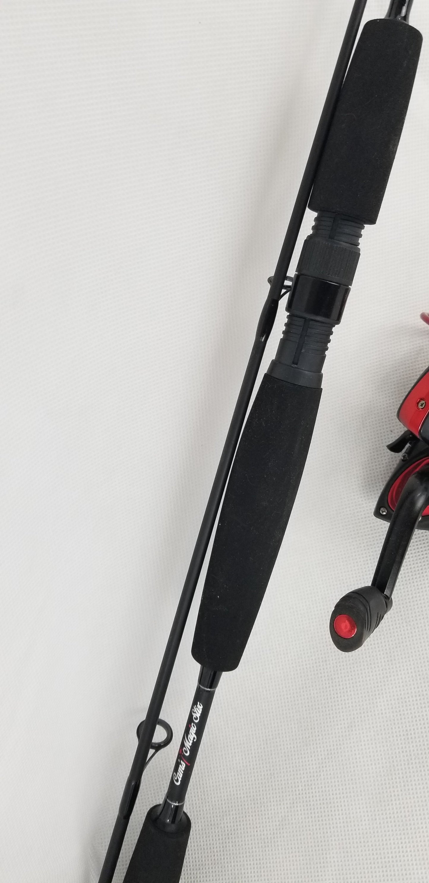 Cam's 6'0  (8+1) BB Black & Red "War Horse" Magic Stik Rod & Reel Combo