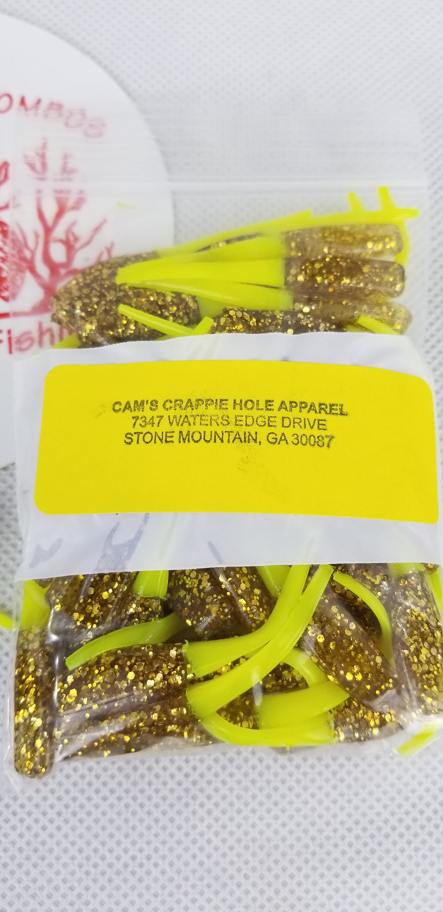 CAM'S 100pc 2" "GOLDFINGER" HOLOGRAM FLAKE STINGER SHAD JIG (EXCLUSIVE)