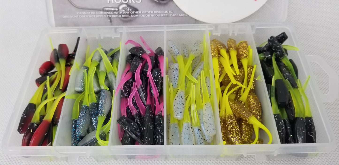2025 New Cam's Complete All Plastic "GOLDFINGER" Stinger Shad [Hologram Flake] Assortment Package Kit