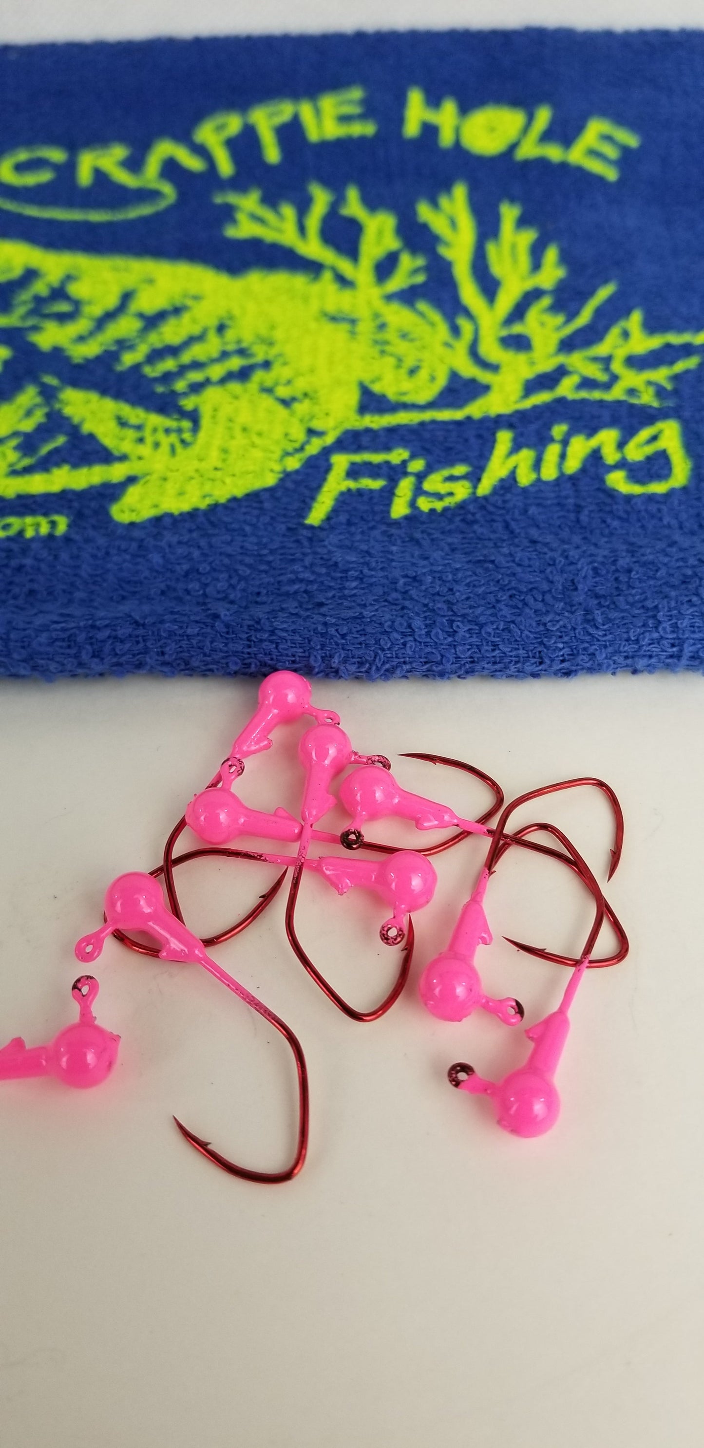 25ct.- 1/16oz. Painted Cam's DIESEL BUILT "Hot Pink" Head w/ 1/0 Deadly Red Hooks (Chemically Sharpened)