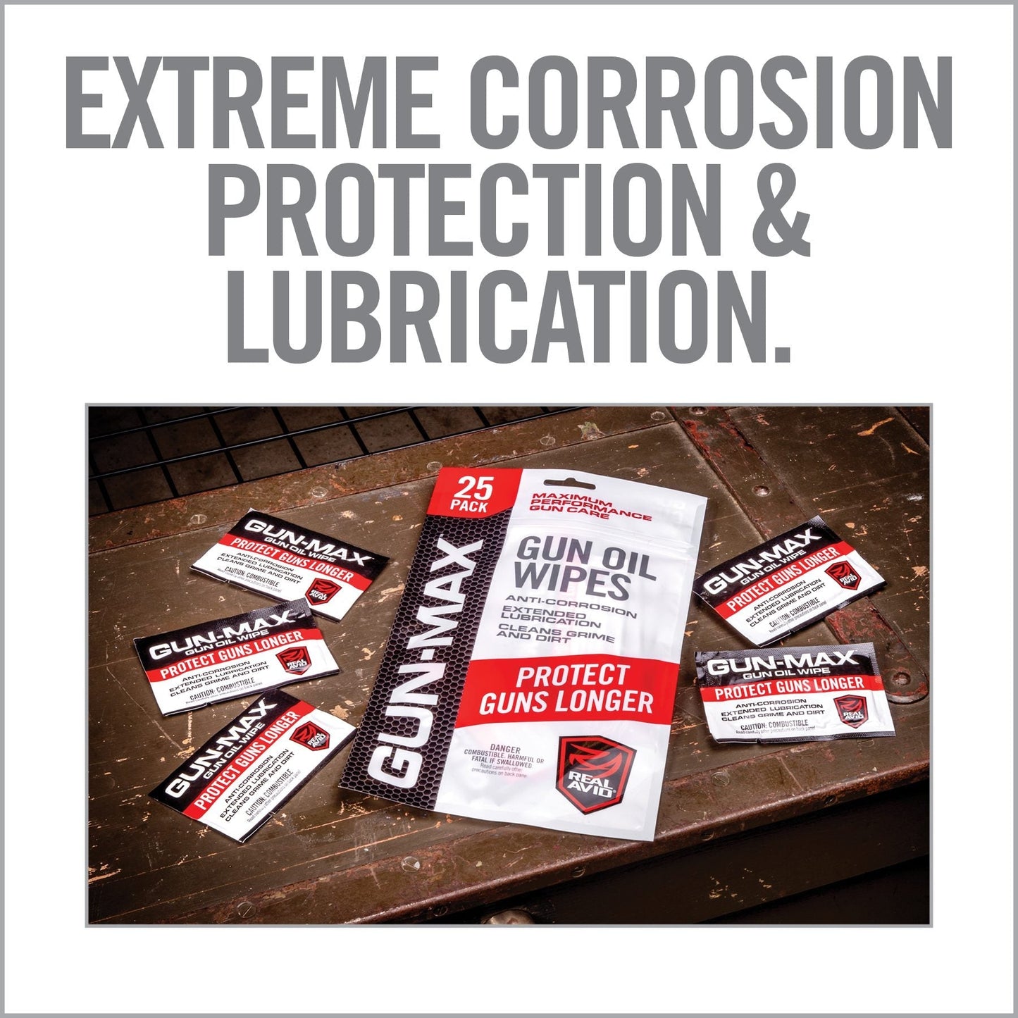 Gun-Max Gun Oil Wipes – 25 Pack