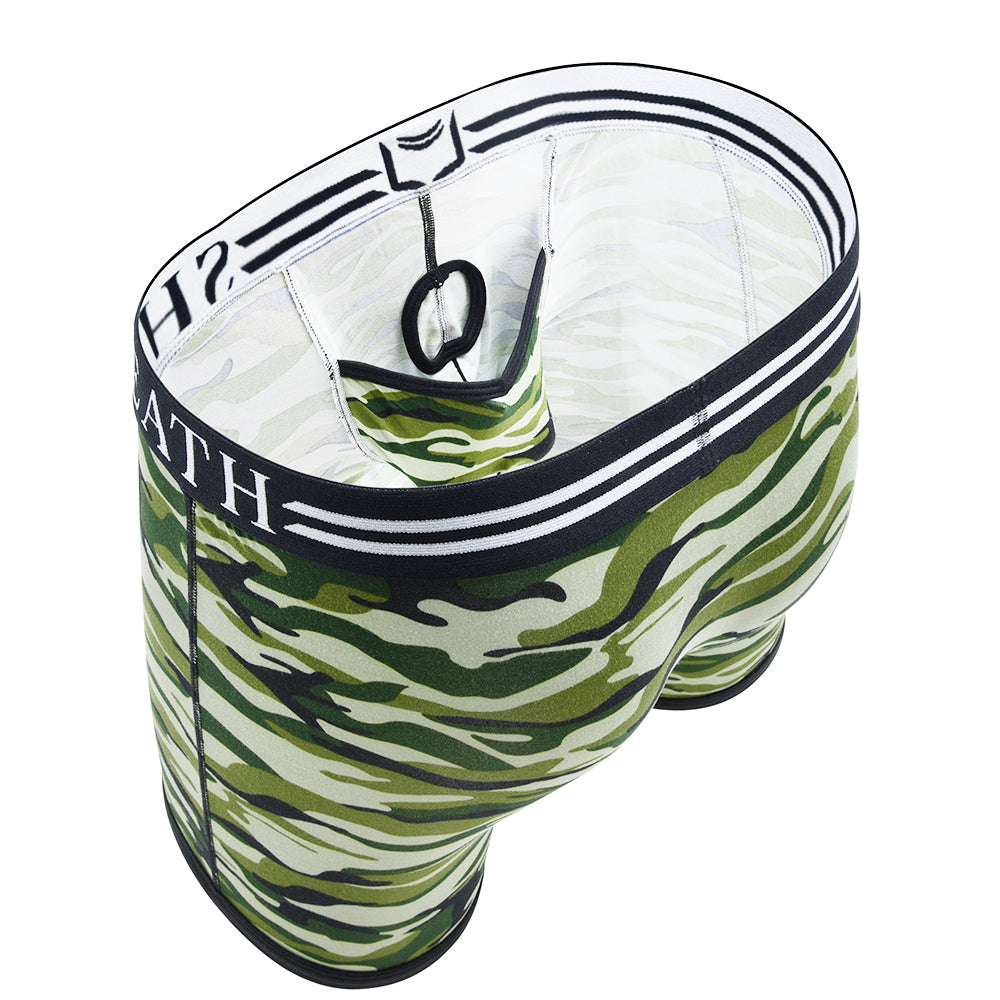 SHEATH 2.1 Polyester Camo Men's Pouch Trunk 3"