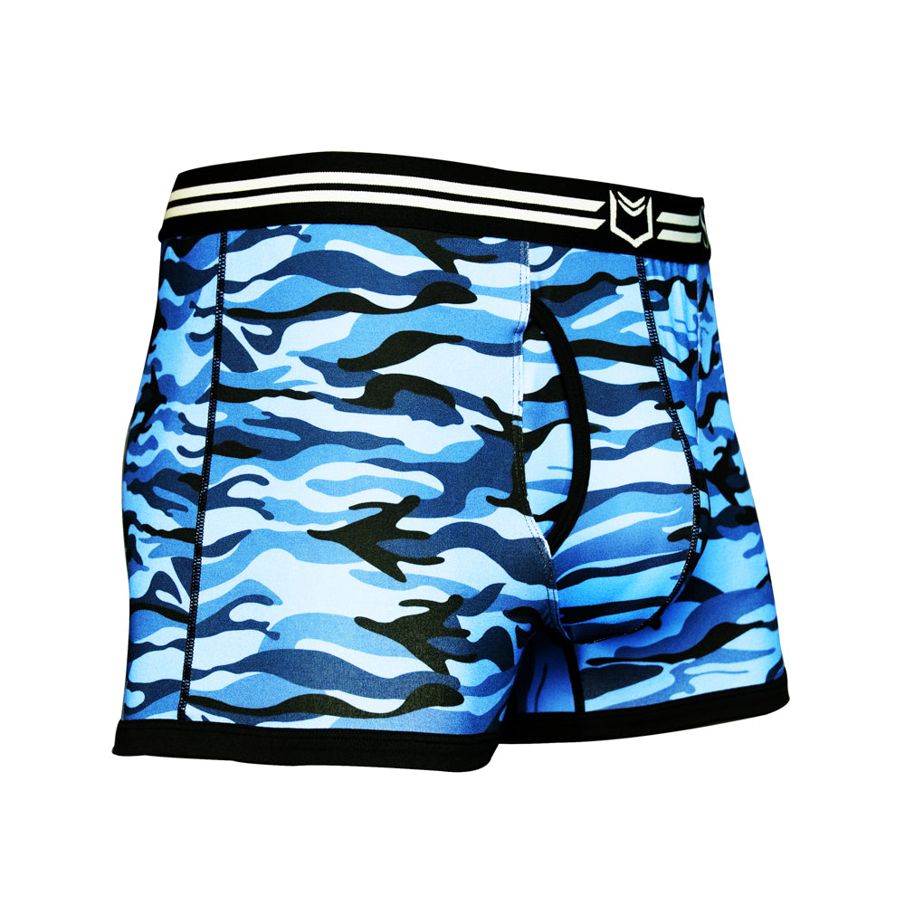 SHEATH 2.1 Polyester Camo Men's Pouch Trunk 3"