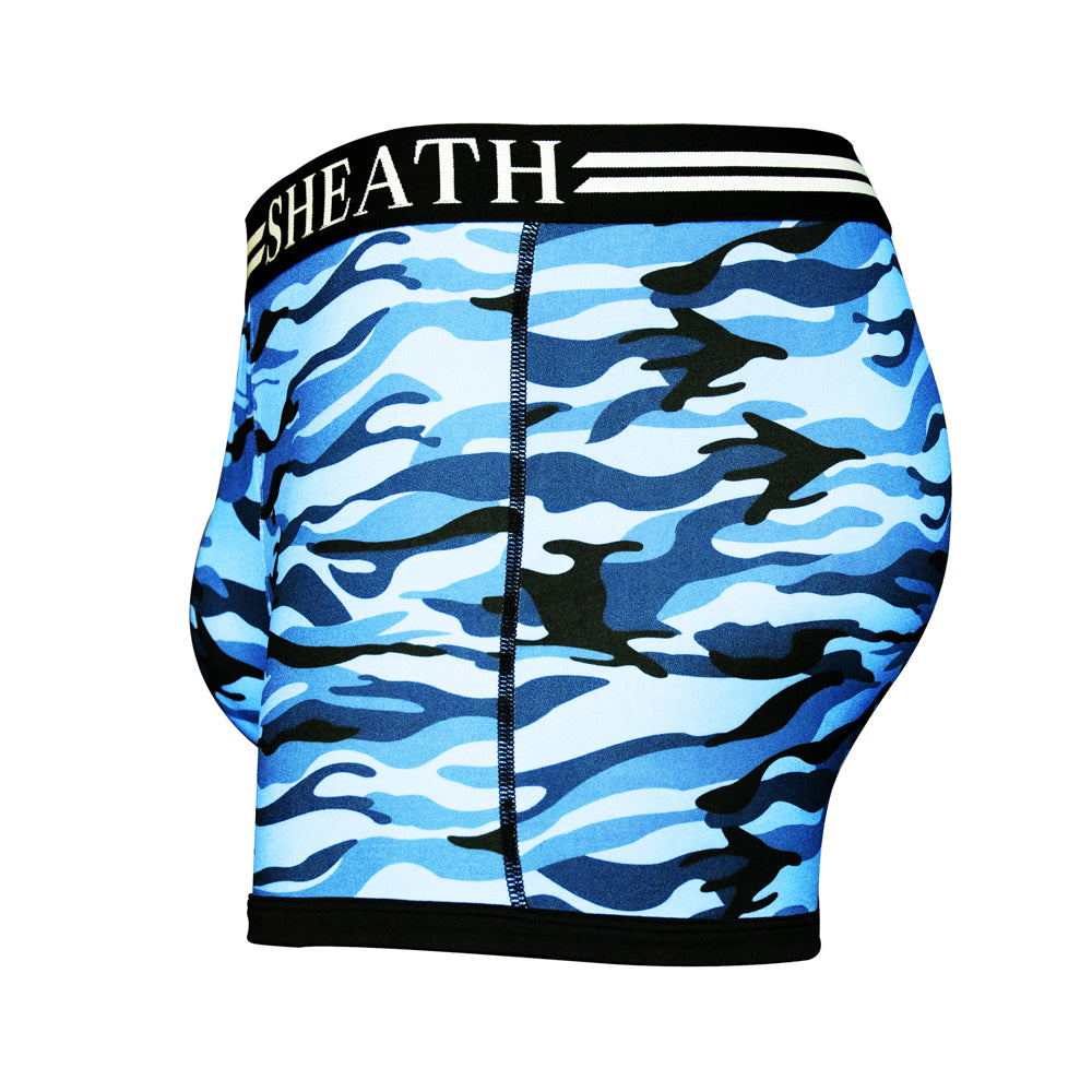 SHEATH 2.1 Polyester Camo Men's Pouch Trunk 3"