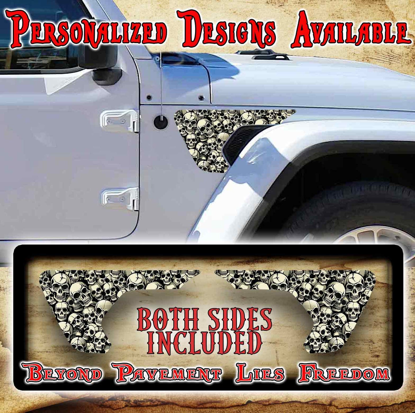 Skull fender vent for the JL or JT 2018 or newer 238