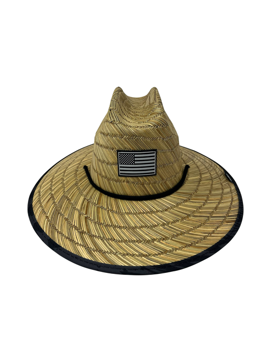 Patriot American Flag Beach Lifeguard Straw Hat