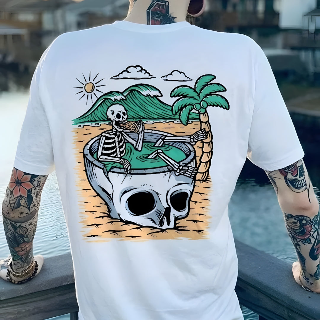 Style and Fashion Graphic Cotton T-shirt For Biker