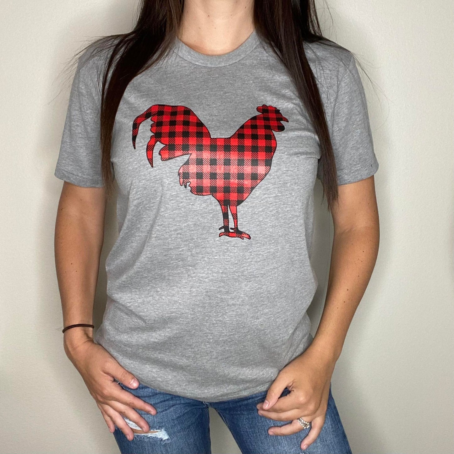 Buff Check Plaid Rooster Tee