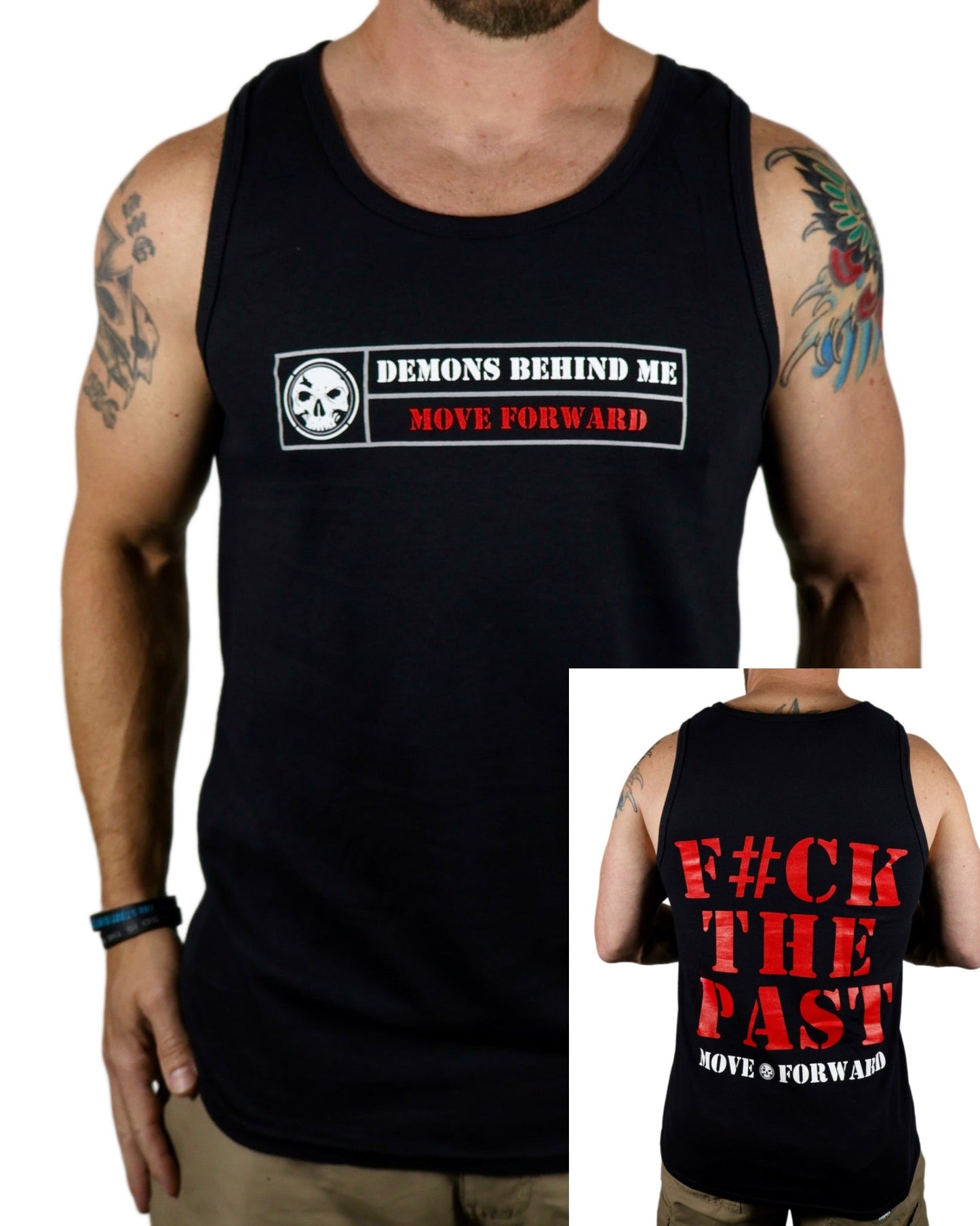 Closeout- Men's "F The Past" Black Tank