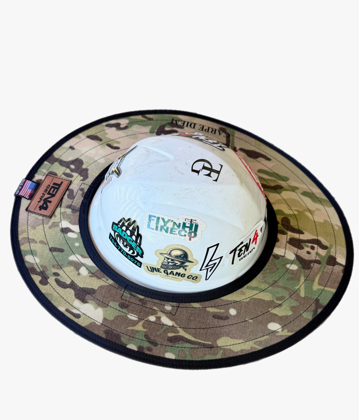 The Defender Hard Hat Sun Shade Visor – OCP Camo Worksite Visor for Full Brim & Kask Hard Hats