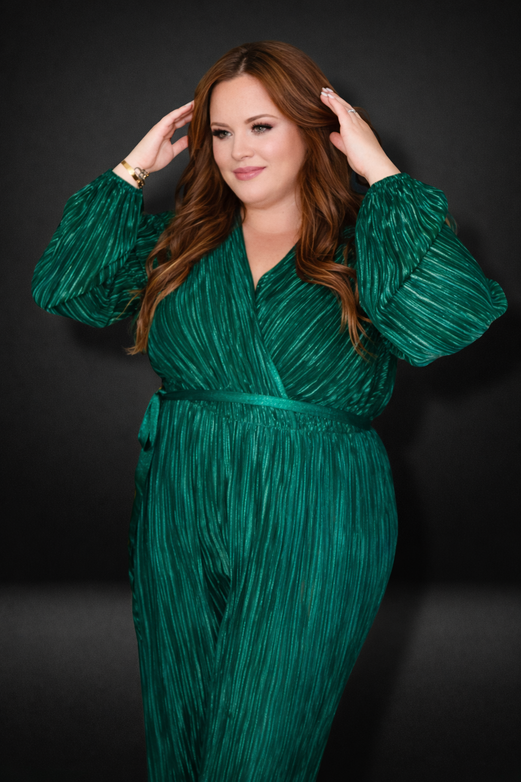 Plus Size Emerald Green Jumpsuit -clearance