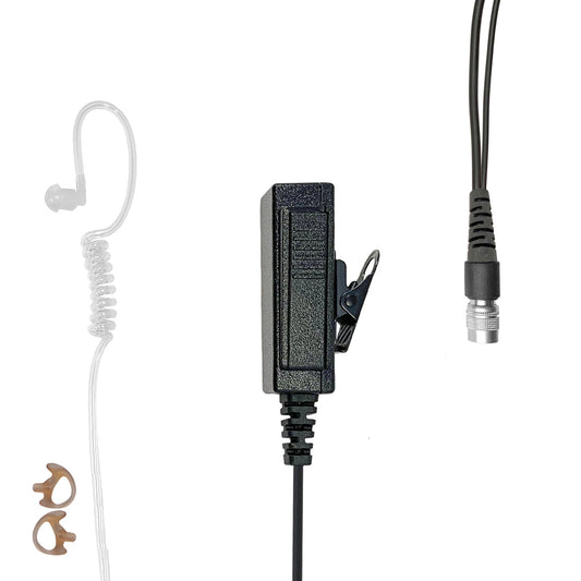 Tactical 2 Wire Mic & Tube Earpiece Kit w/ Quick Disconnect (Hirose) Connector - Replacement Kit, No Quick Disconnect Adapter