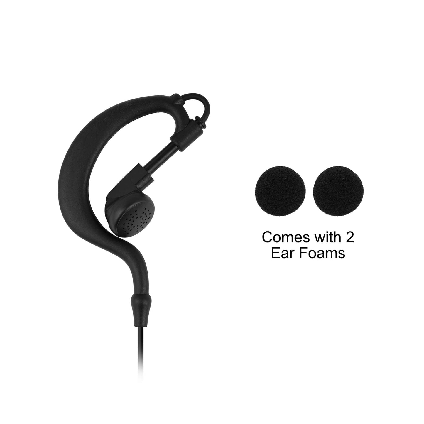 Mic & Ear Hook Earpiece Radio Kit - Quick Disconnect (Hirose) Hytera PD-6xx, HP6 & HP7 Series, X1e, X1p, Z1p & More