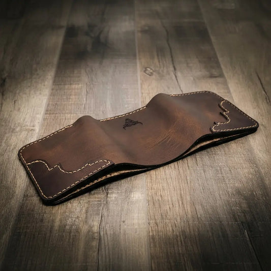 Western Trifold Wallet - Walnut Brown