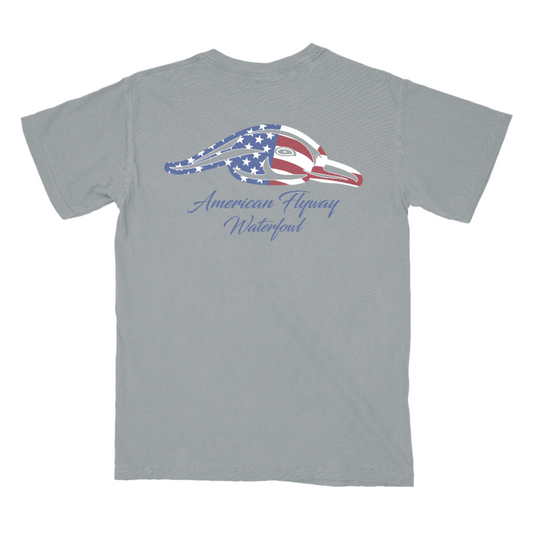 Stars and Stripes Tee - Grey with Pocket