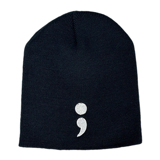 Semicolon Black Beanie