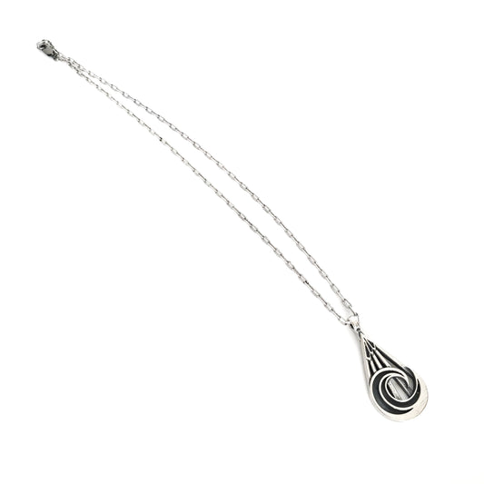 PEACE Mountain Wave Necklace - Sterling Silver