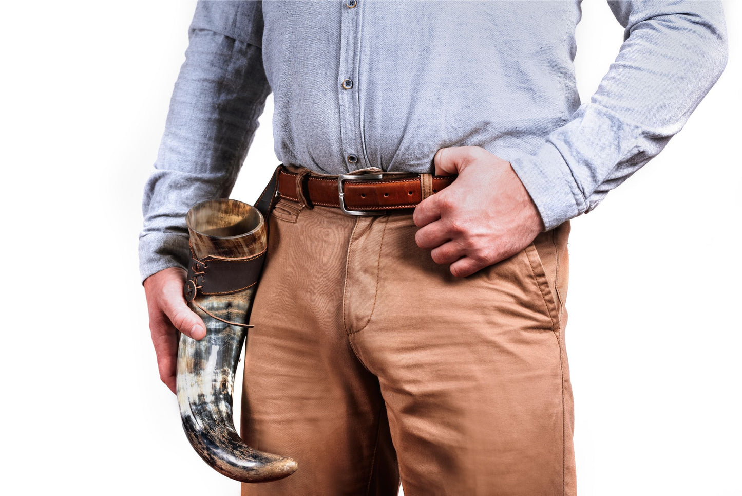 Drinking Horn with Leather Holster | "The Journeyman"