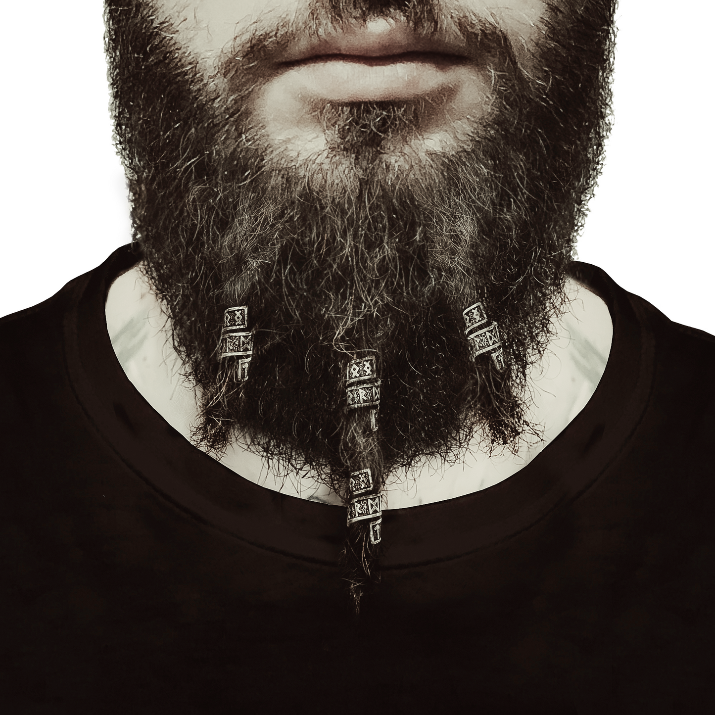 Rune Beard Rings - (Silver - 8)