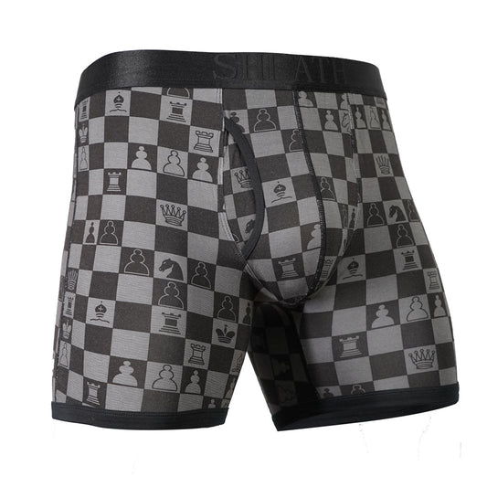 SHEATH 4.0 Bamboo Chess Grandmaster Men's Pouch Boxer Brief 5"