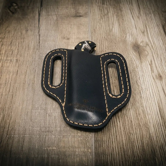 Custom Leather Knife Sheath - Black