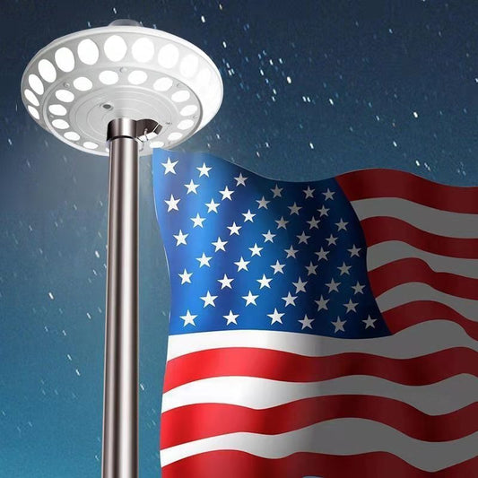 Double Row Solar Flagpole Top Light | 40 LED Automatic Flag Illumination