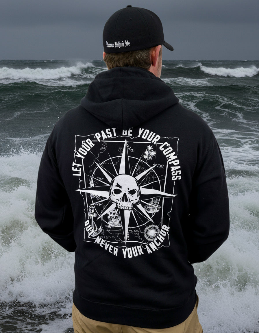 Nautical Compass Unisex Zip-Up Hoodie