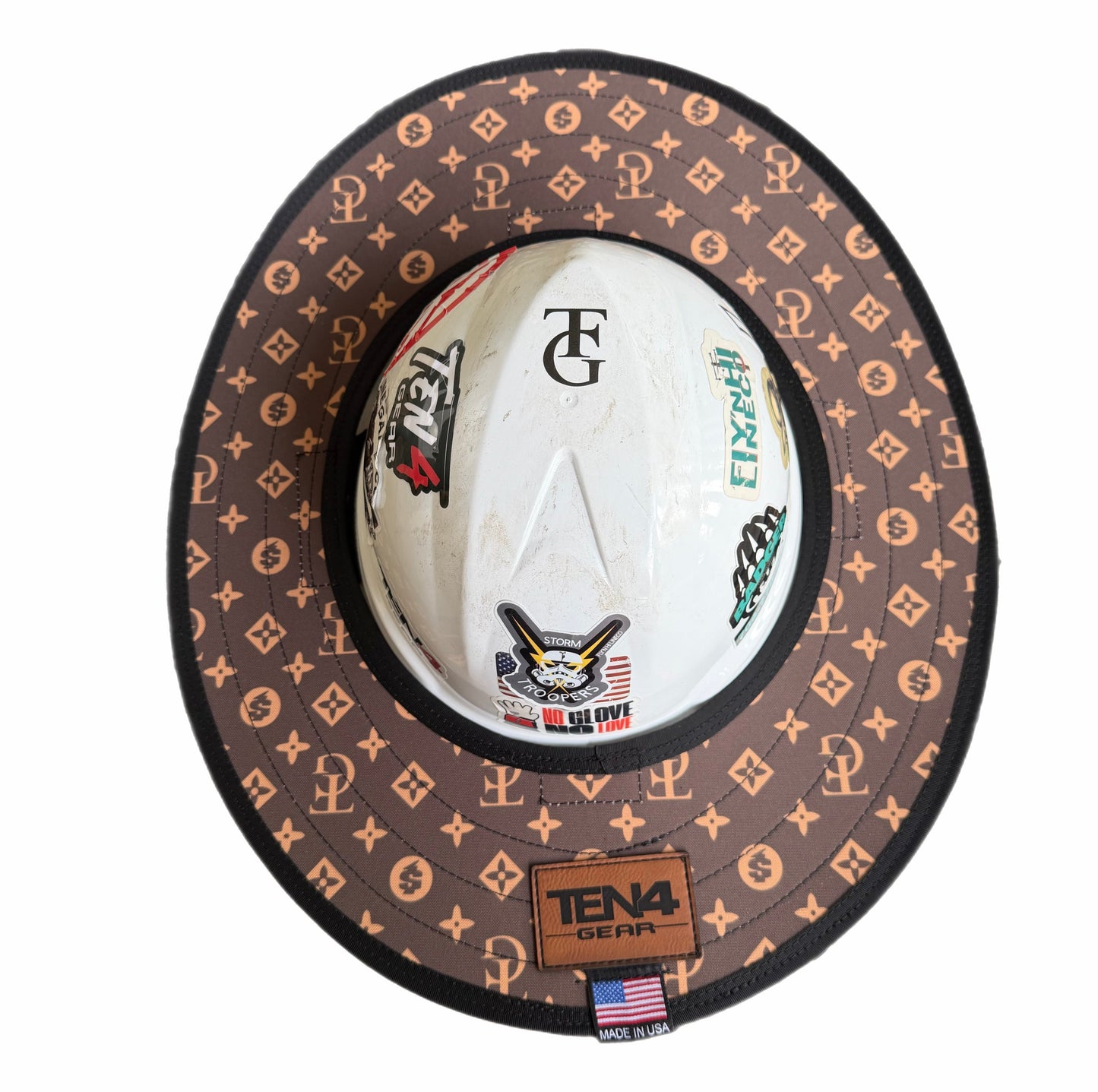 TG Brown Hard Hat Sun Shade Visor – Water-Resistant Worksite Visor for Full Brim & Kask Hard Hats
