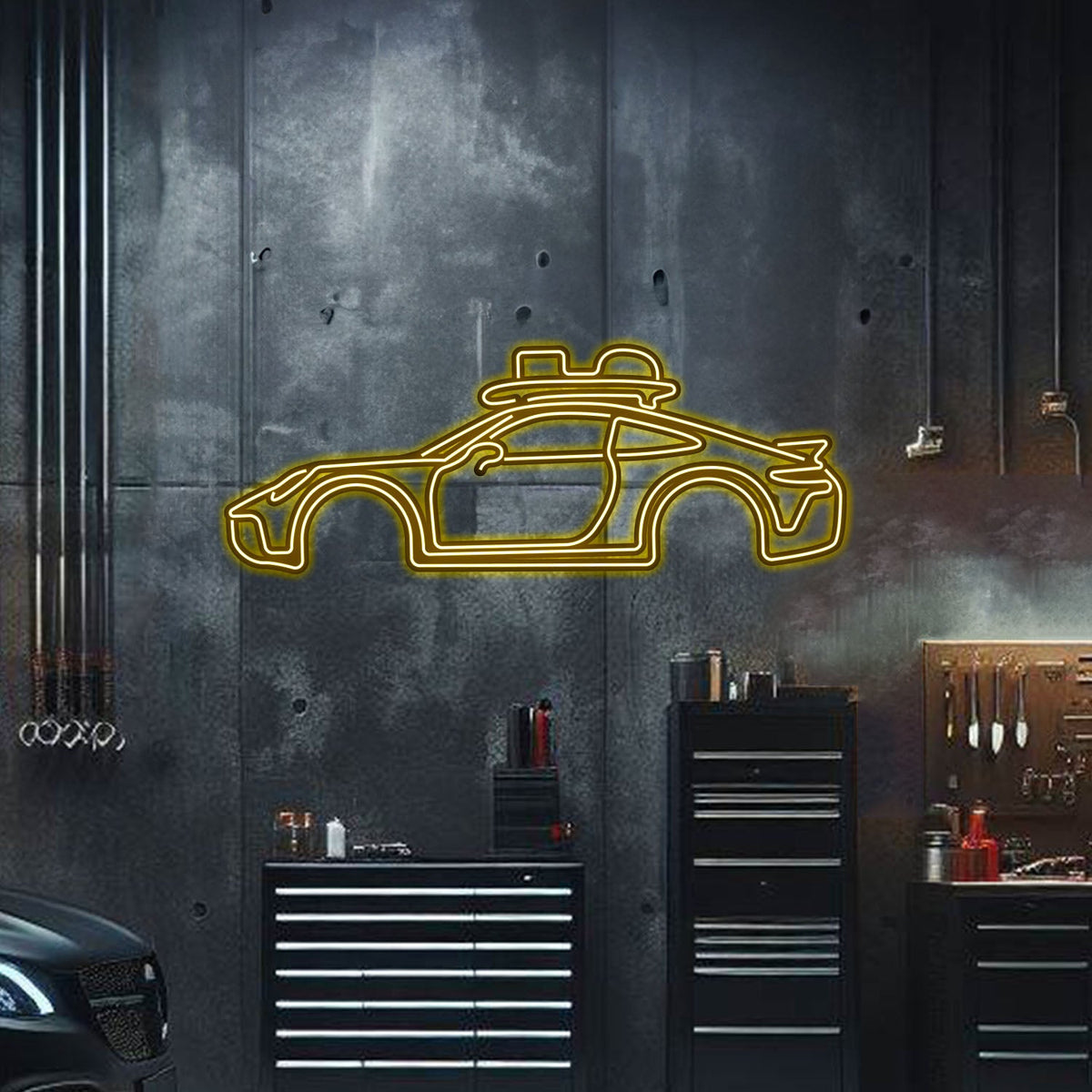 911 Dakar Metal Neon Car Wall Art - MTN0043