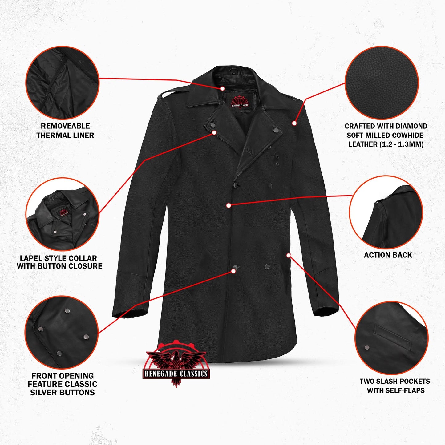 Cavalier Men’s Long Sleeve Leather Jacket