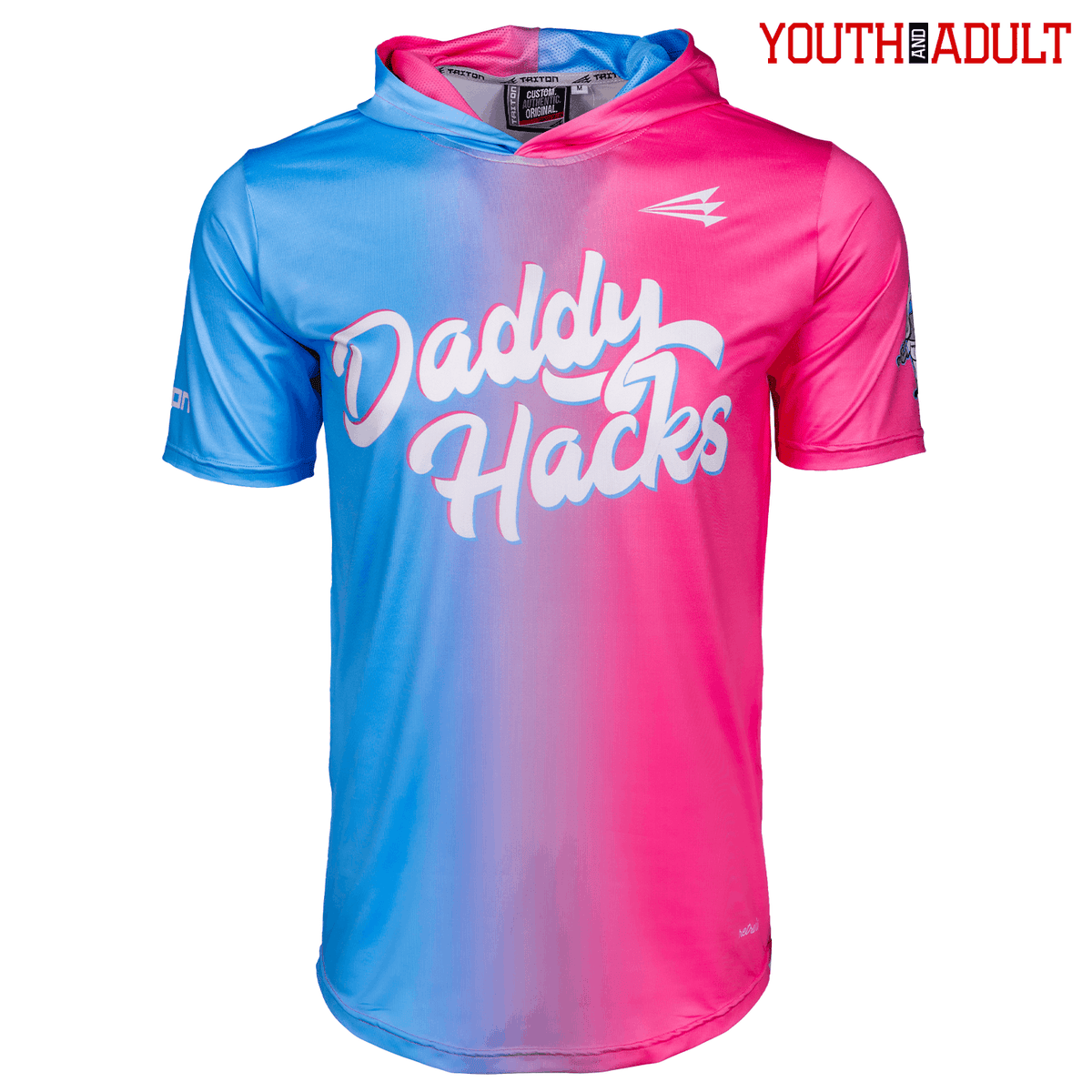 Daddy Hacks Baseball HyperMAX Short Sleeve Cotton Candy Hoodie