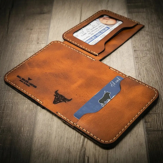 Minimalist Badge Wallet - Chestnut Brown