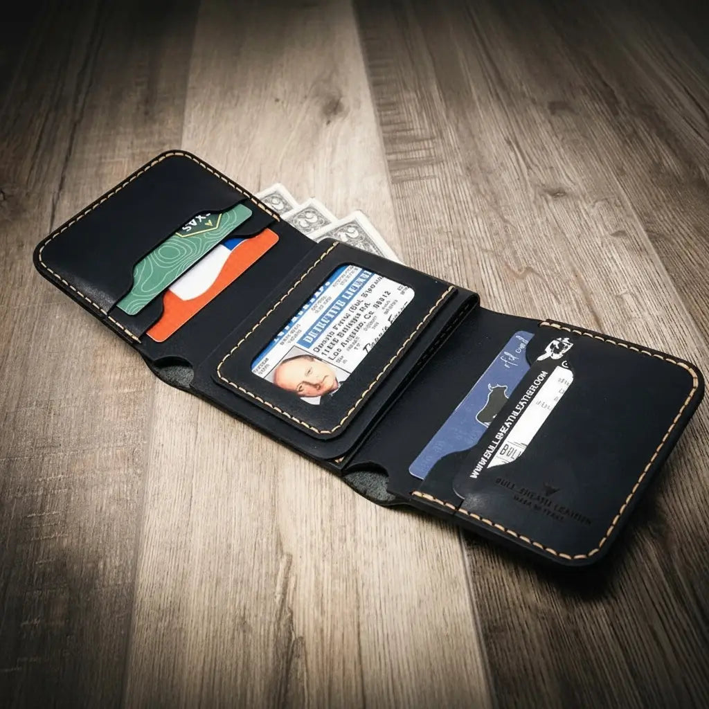 Badge Trifold Wallet - Black