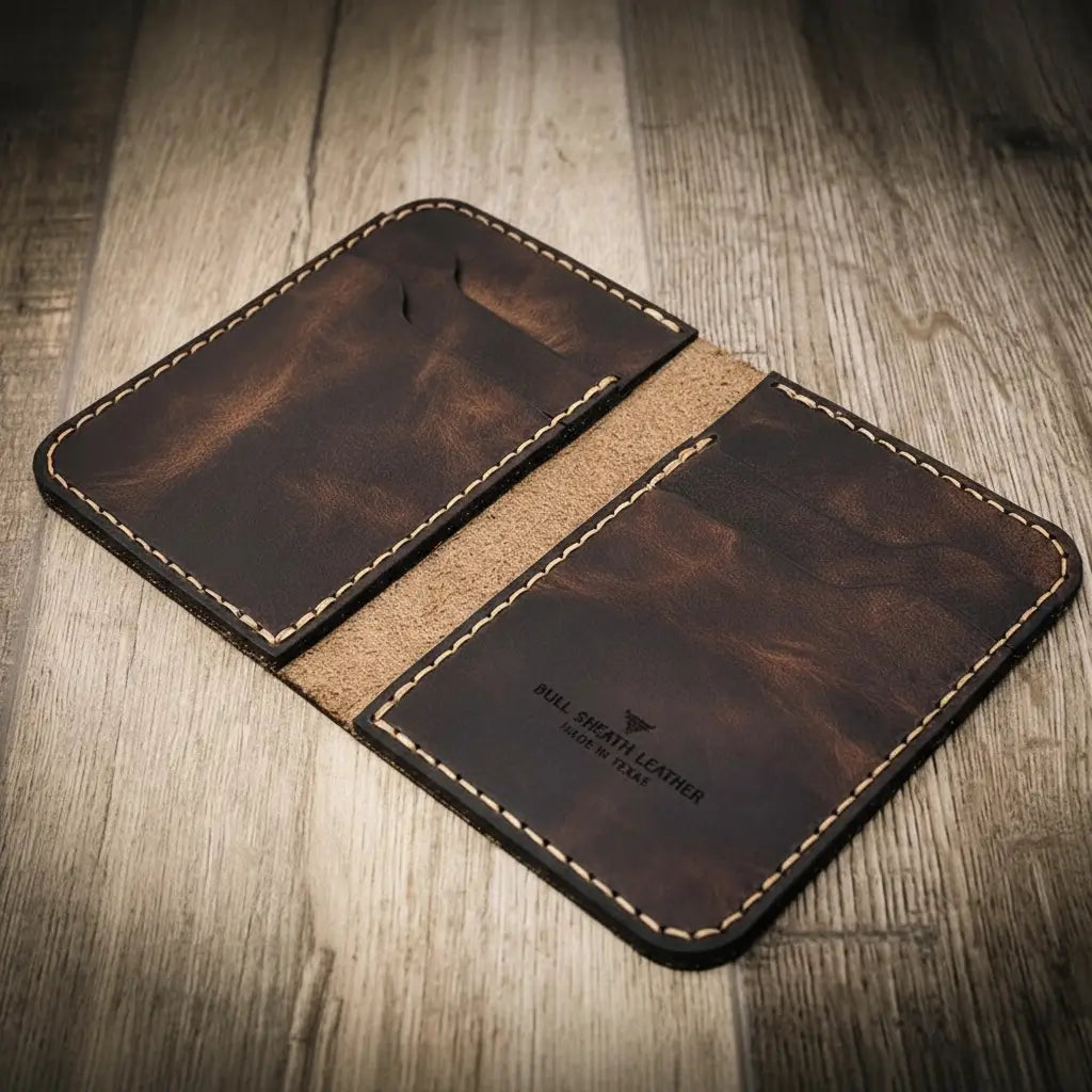 Western Vertical Wallet - Walnut Brown