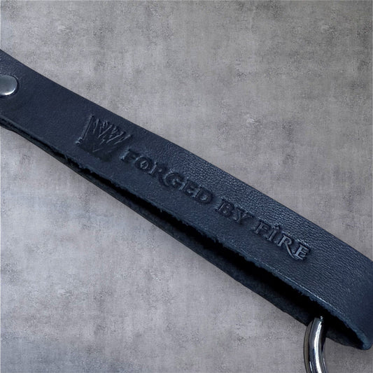 Forged By Fire Keychain - Leather & Gunmetal