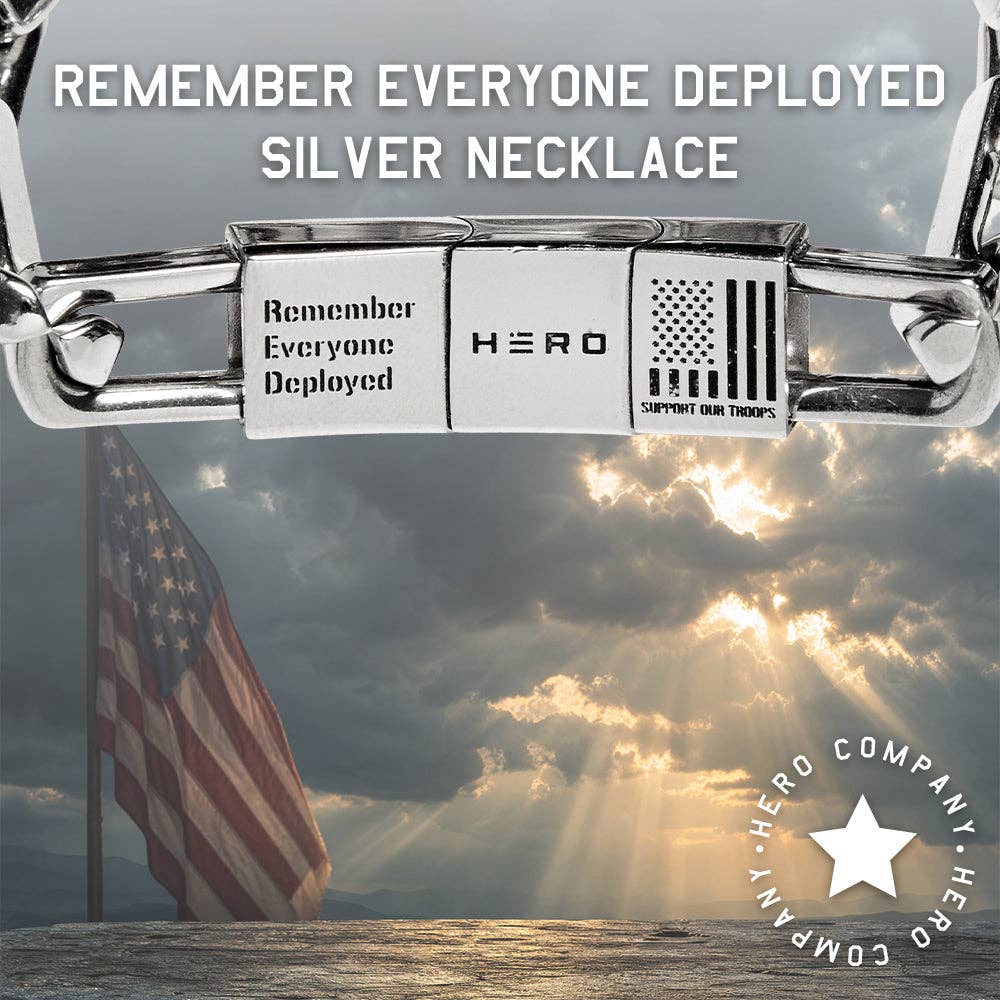 R.E.D. Remember Everyone Deployed Silver Necklace -Faire