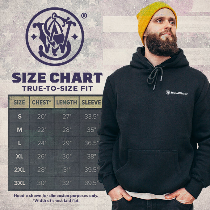 Smith & Wesson® Long Sleeve Hoodie Sweatshirt with Sleeve Logo Print in Safety Orange
