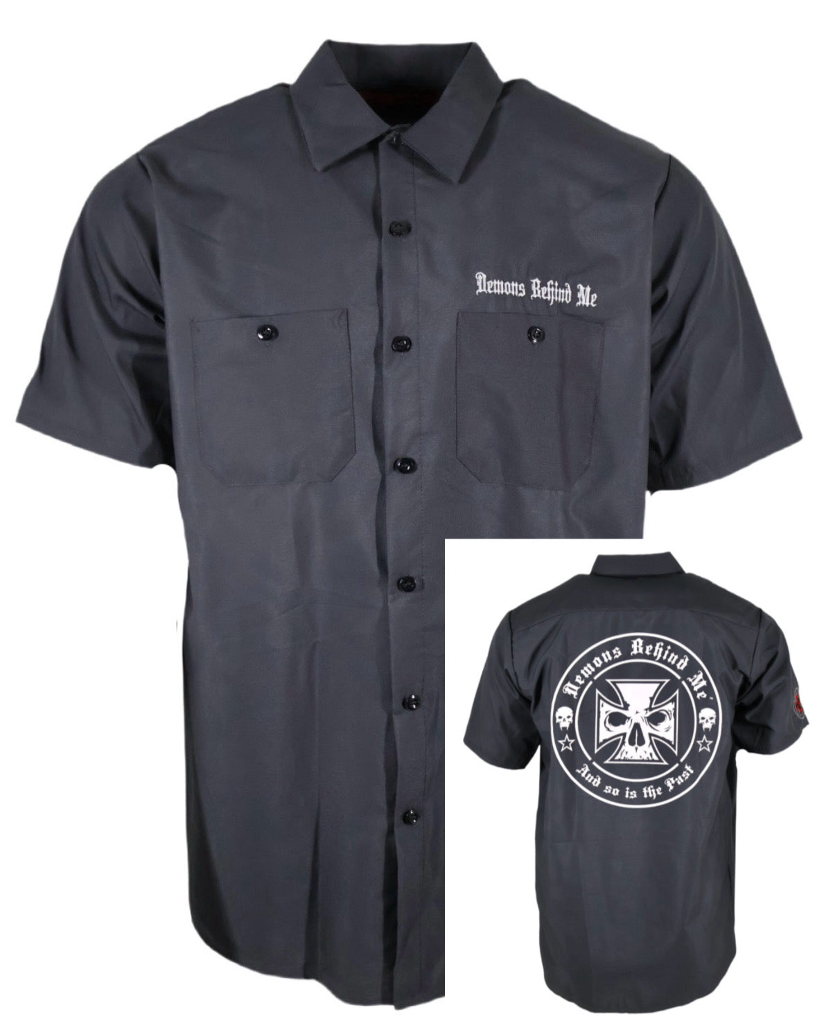Closeout- Embroidered Shop Shirt -Men's Charcoal