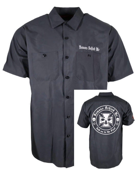 Closeout- Embroidered Shop Shirt -Men's Charcoal