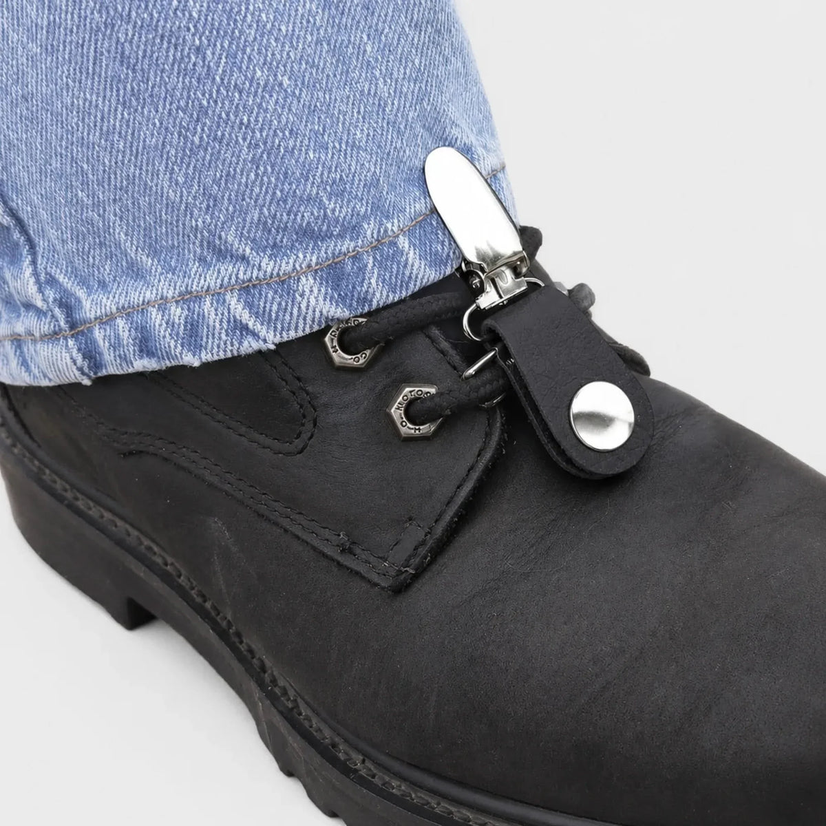 Silver Round Concho Boot Clips