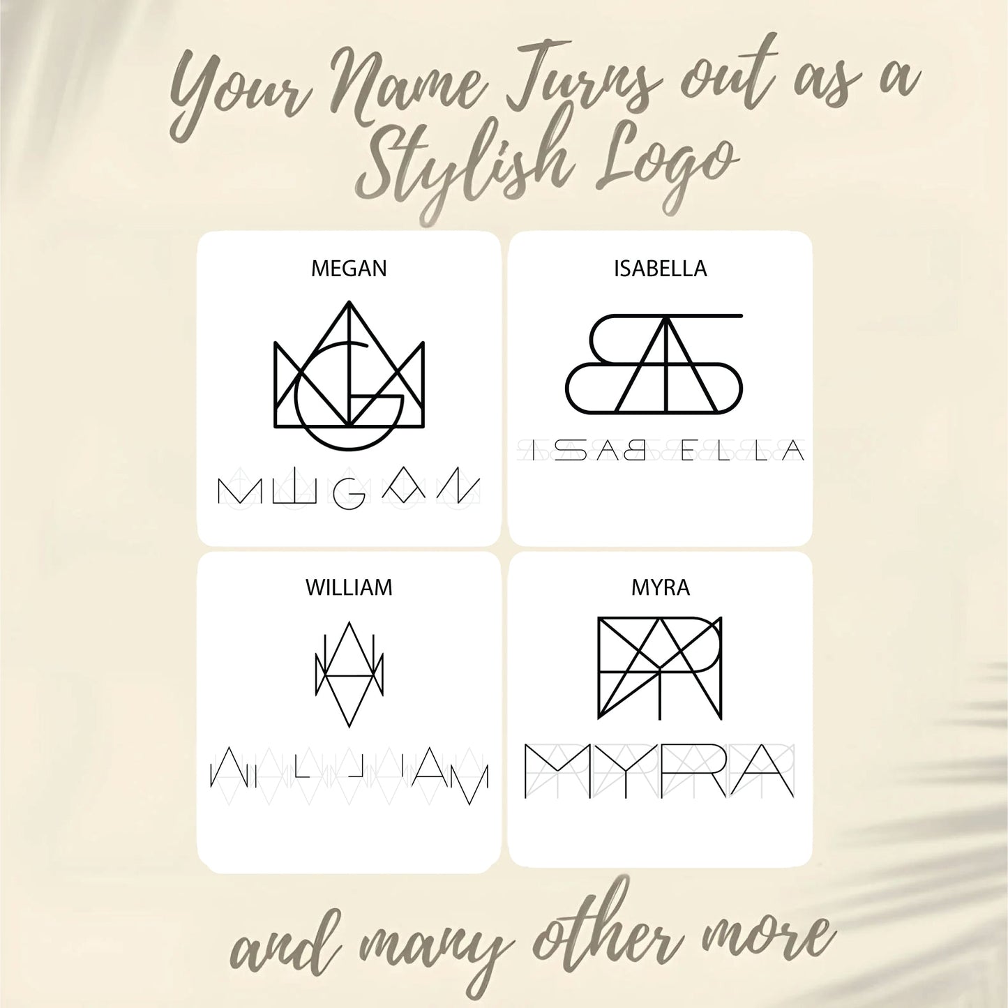 Name Logo Necklace - White Gold