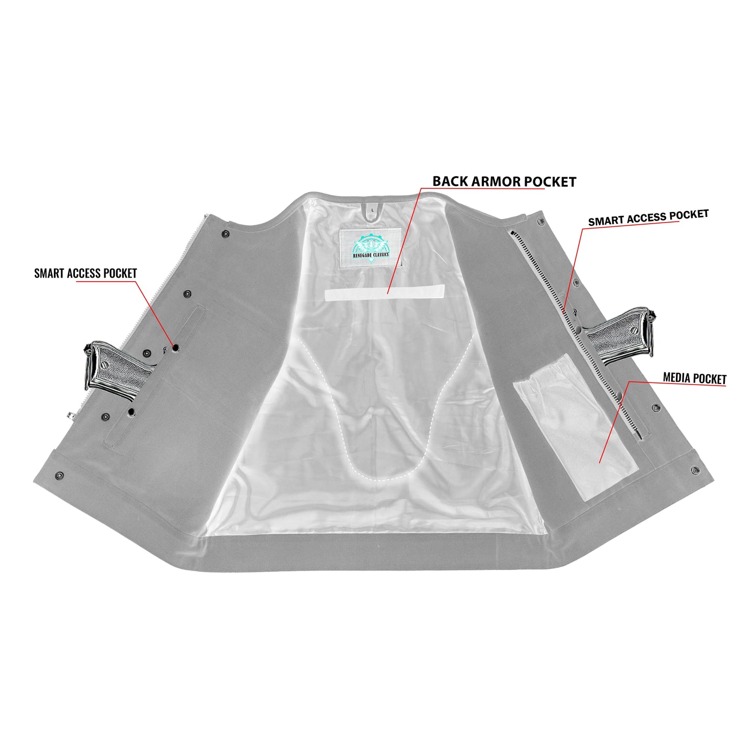 Rustmark Blaze™ Lowcut Mens Textile Motorcycle Vest