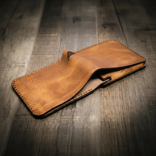 Badge Bifold Wallet - Saddle Tan