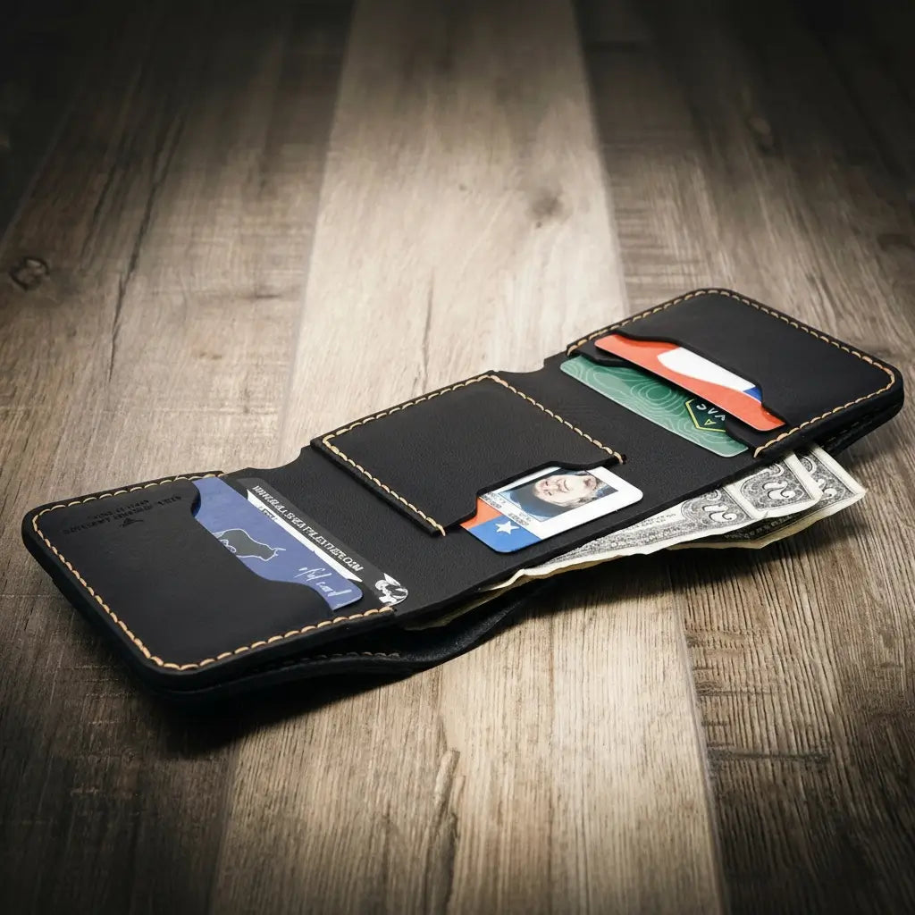 Western Trifold Wallet - Black